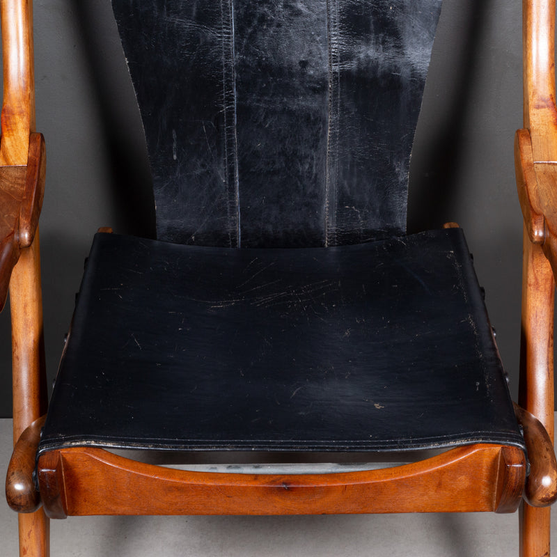 Mid-century Don Shoemaker Rosewood and Leather Folding Lounge Chairs, Mexico c.1960-Price per chair