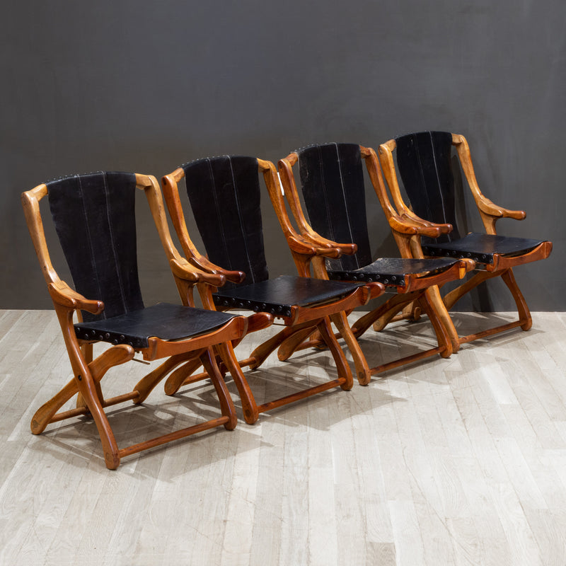 Mid-century Don Shoemaker Rosewood and Leather Folding Lounge Chairs, Mexico c.1960-Price per chair