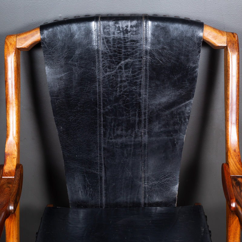 Mid-century Don Shoemaker Rosewood and Leather Folding Lounge Chairs, Mexico c.1960-Price per chair