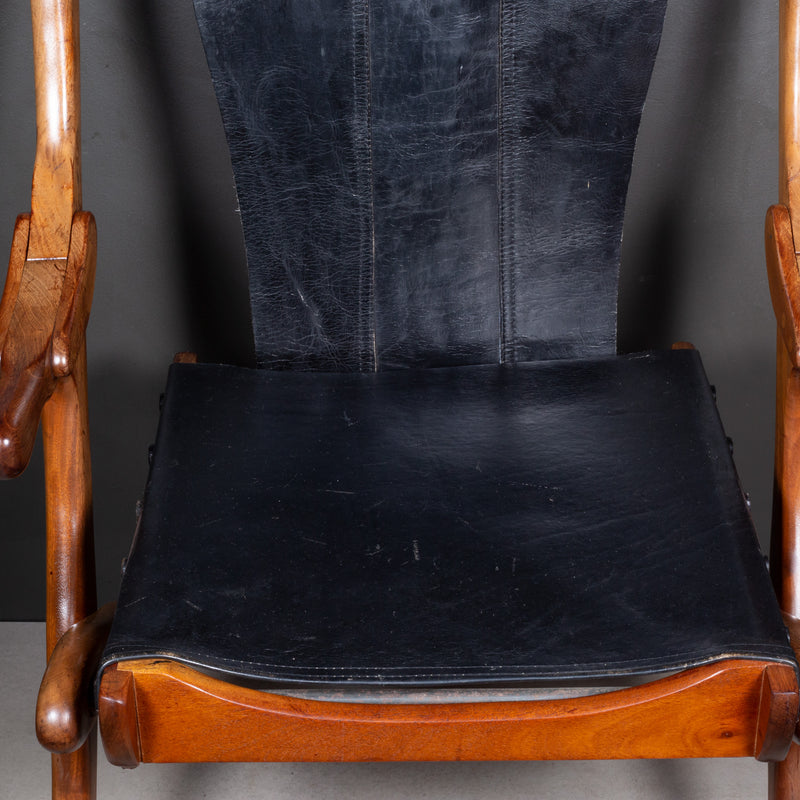 Mid-century Don Shoemaker Rosewood and Leather Folding Lounge Chairs, Mexico c.1960-Price per chair