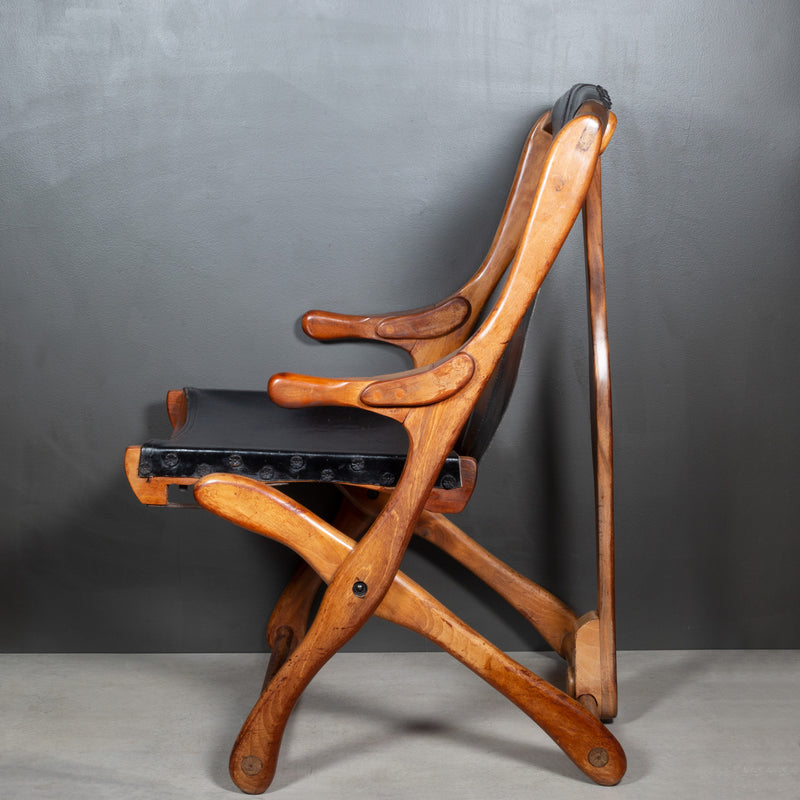 Mid-century Don Shoemaker Rosewood and Leather Folding Lounge Chairs, Mexico c.1960-Price per chair