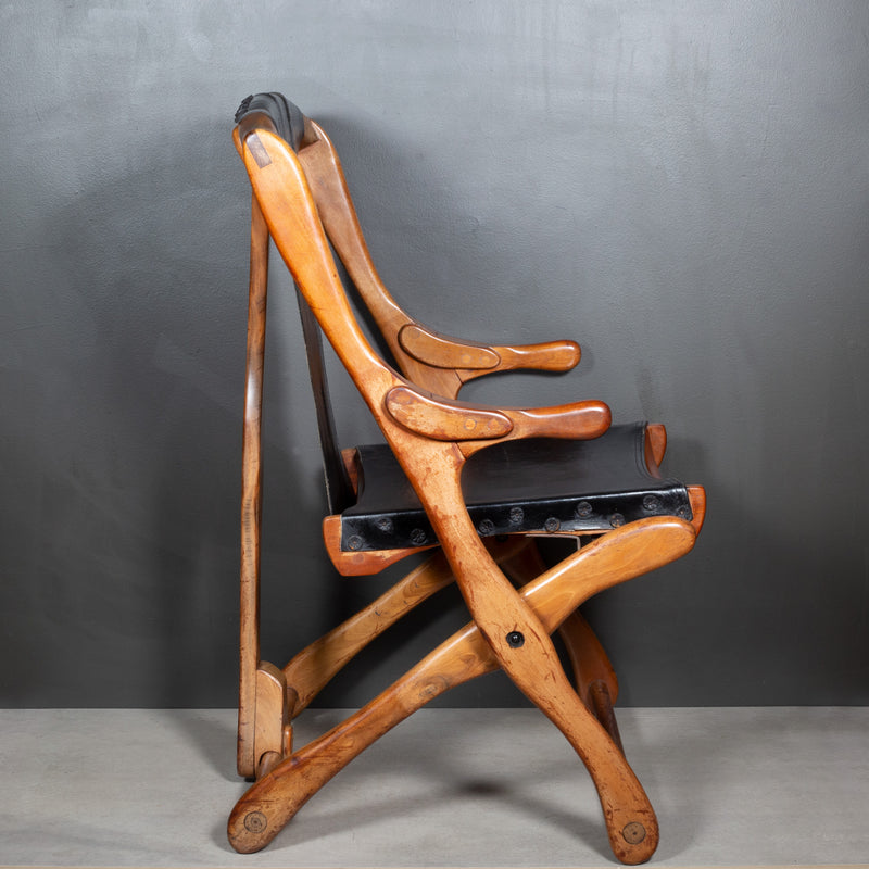 Mid-century Don Shoemaker Rosewood and Leather Folding Lounge Chairs, Mexico c.1960-Price per chair
