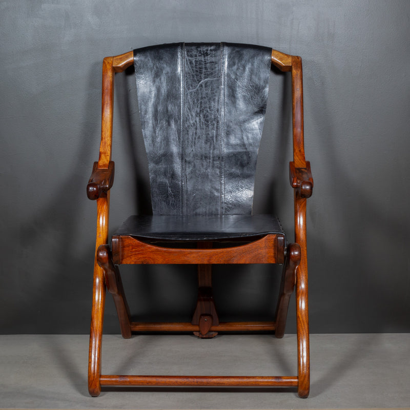 Mid-century Don Shoemaker Rosewood and Leather Folding Lounge Chairs, Mexico c.1960-Price per chair