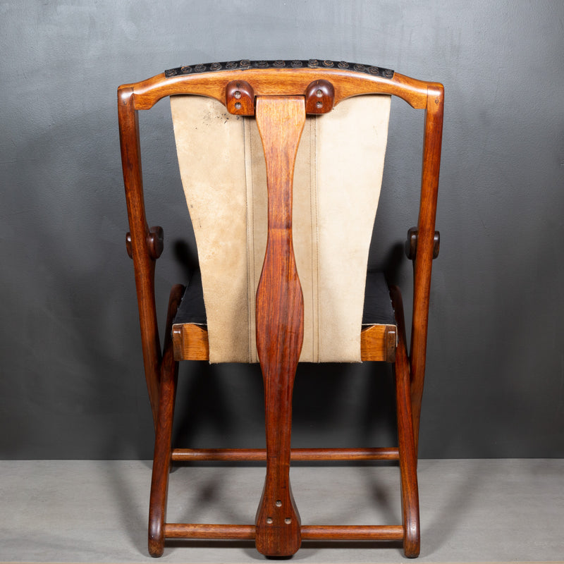 Mid-century Don Shoemaker Rosewood and Leather Folding Lounge Chairs, Mexico c.1960-Price per chair