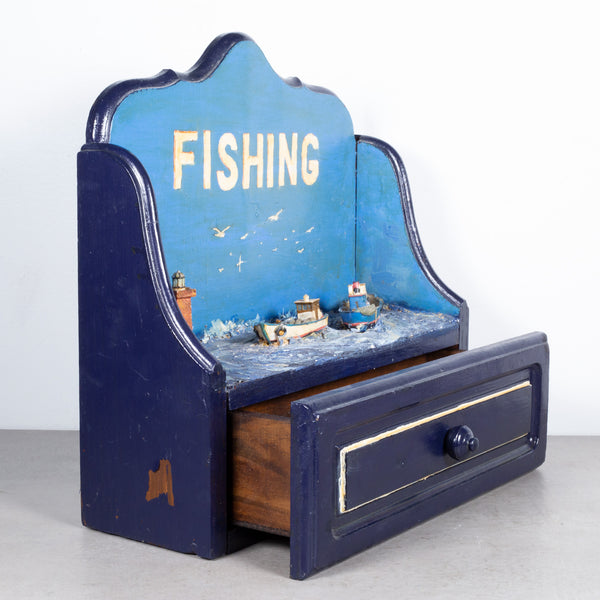 Vintage Hand Crafted Fishing Diorama c.1940