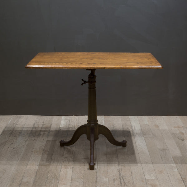 Antique Cast Iron and Wood Drafting Table c.1900