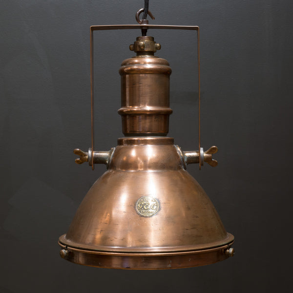 Antique English General Electric Comapny Copper Pendant c.1930