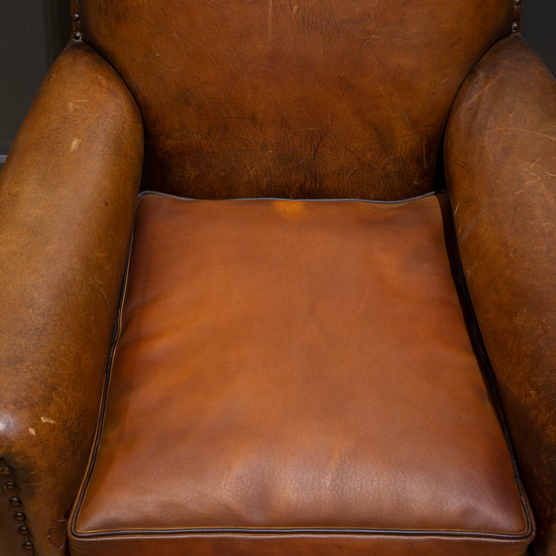 Pair of French Leather Club Chairs c.1930
