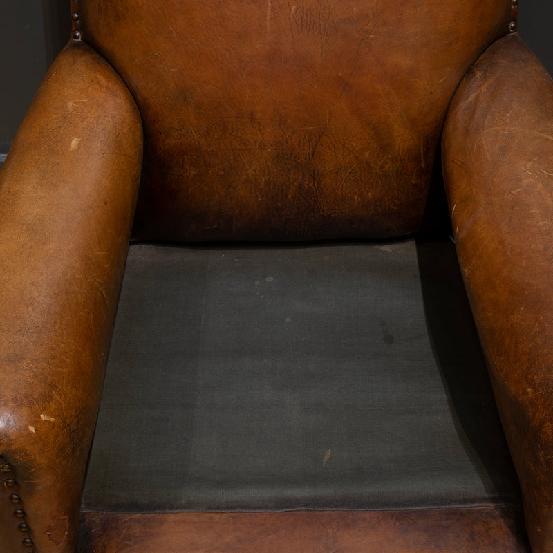 Pair of French Leather Club Chairs c.1930