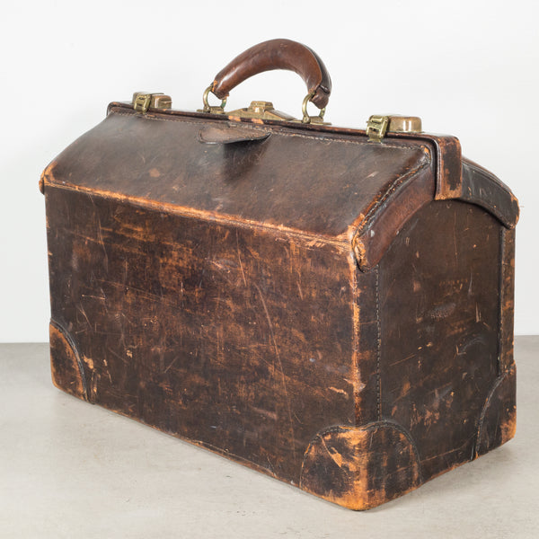 Antique Leather Doctor's Examination House Call Bag c.1930-1940