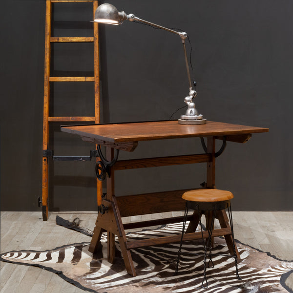 Vintage Anco Bilt Cast Iron and Wood Drafting Table/Desk c.1950