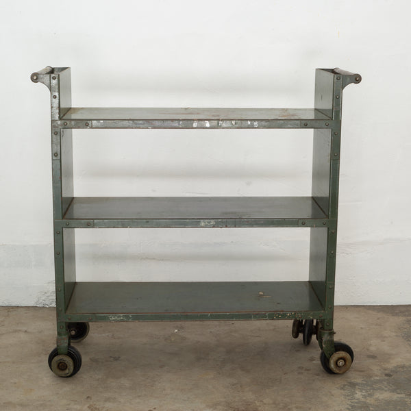Early 20th c. Industrial Rolling Library Cart c.1900-1930