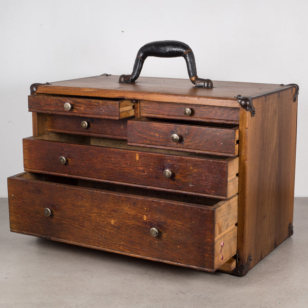 Antique Eight Drawer Oak Machinist's Chest c.1940