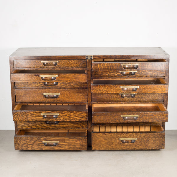 Antique Wood and Brass Watchmaker's Chest c.1900