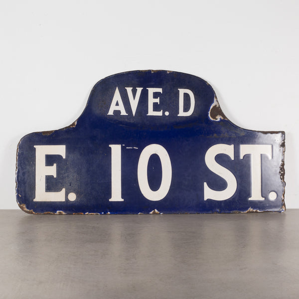 NYC East Village Humpback Porcelain Sign c.1910