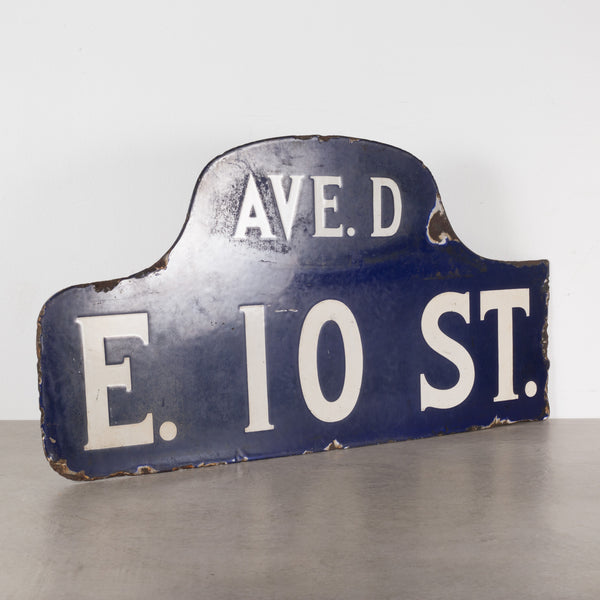 NYC East Village Humpback Porcelain Sign c.1910