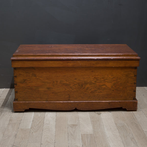 Handmade Redwood Tool Chest with Inner Tray c.1940