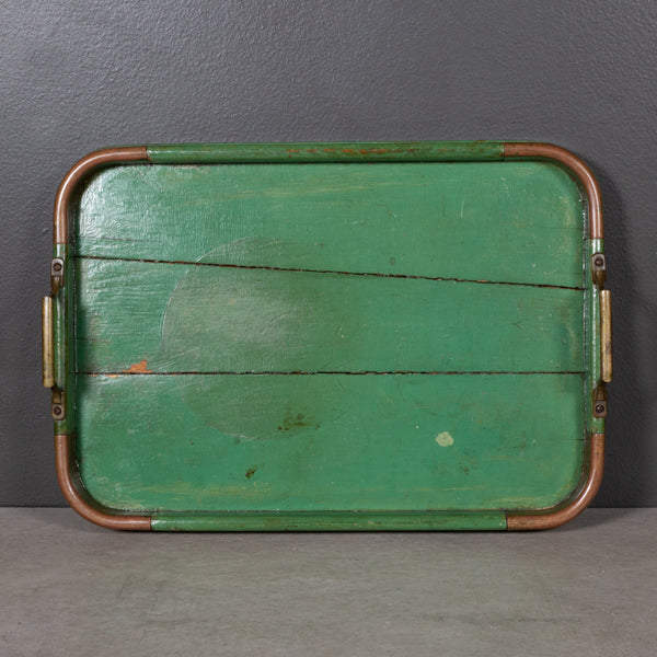 Antique Serving Tray with Bronze Trim c.1930-1940