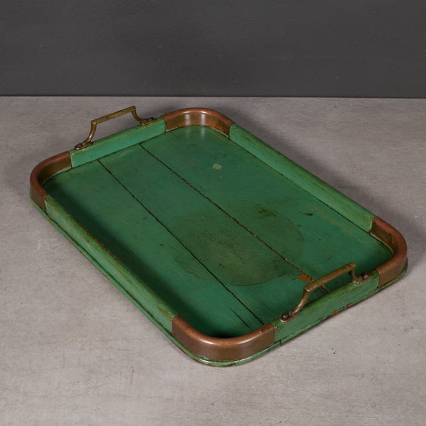 Antique Serving Tray with Bronze Trim c.1930-1940