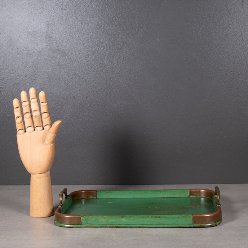 Antique Serving Tray with Bronze Trim c.1930-1940