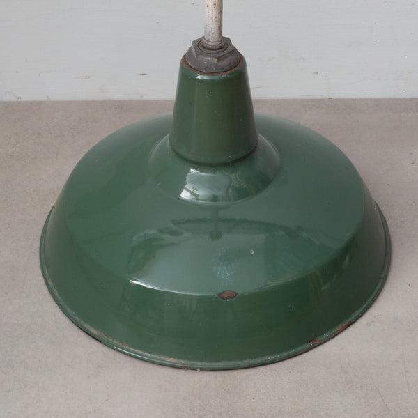 Depression Era Porcelain and Enameled Swivel Factory Pendant Light c.1930