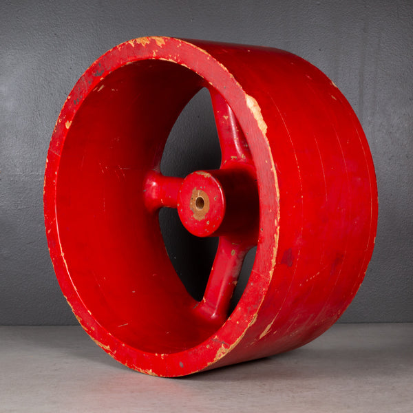 Early 20th c. Red Wooden Foundry Mold c.1900