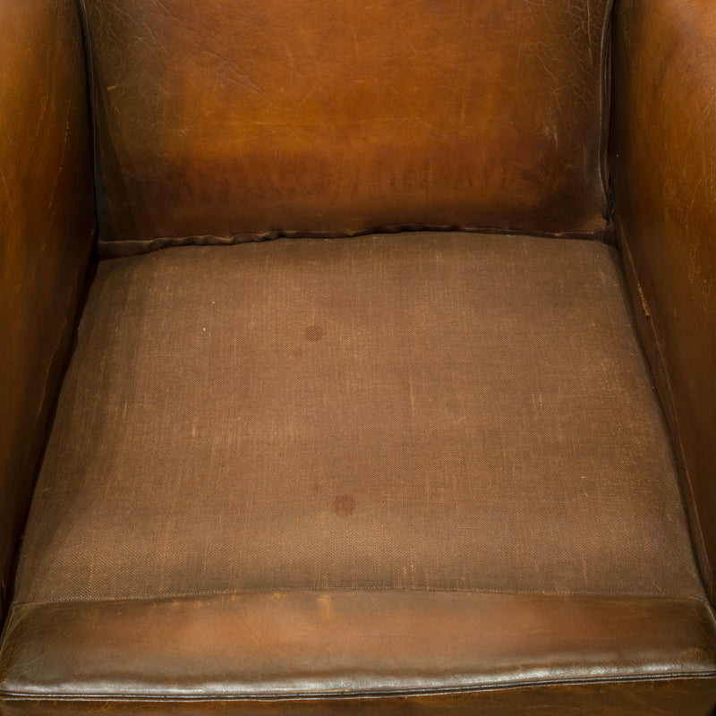 French "Cinema" Sheep Hide Club Chairs c.1940