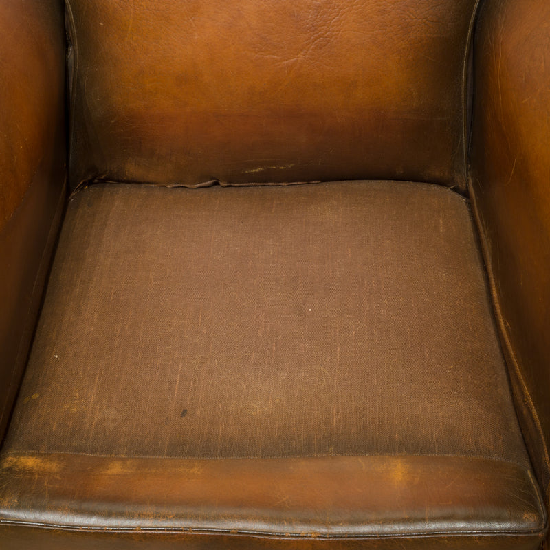 French "Cinema" Sheep Hide Club Chairs c.1940