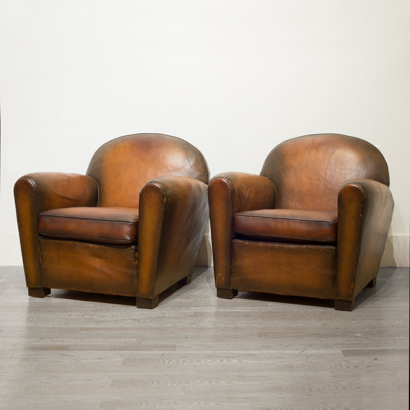 French "Cinema" Sheep Hide Club Chairs c.1940
