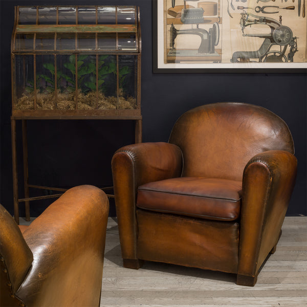 French "Cinema" Sheep Hide Club Chairs c.1940