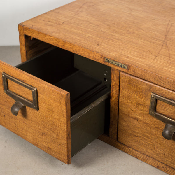 Oak and Brass Globe Wernicke Card Catalog c.1940