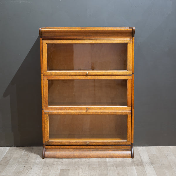 Late 19th c. Gunn Furniture Co. 3 Stack Lawyer's Bookcase c.1899