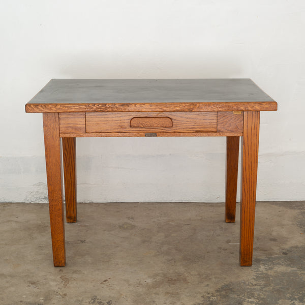Antique Oak "GunnLino Top" Desk/Dining Table c.1920