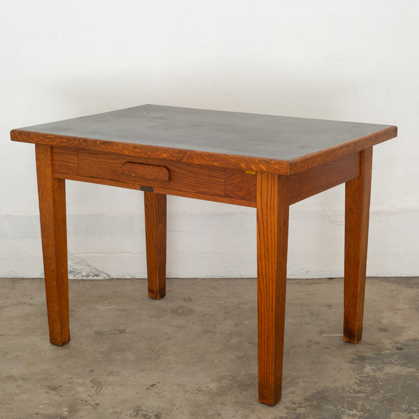Antique Oak "GunnLino Top" Desk/Dining Table c.1920