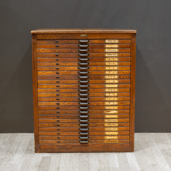 Antique Hamilton Printer's 24 Drawer Industrial Cabinet c.1920-1930
