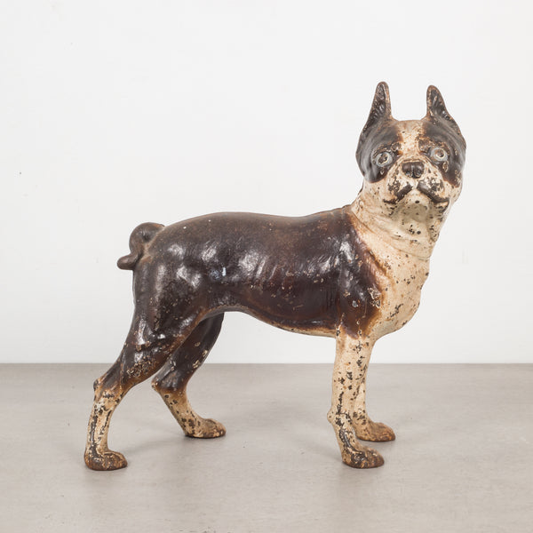 Antique Cast Iron Boston Terrier Doorstop by Hubley c.1910