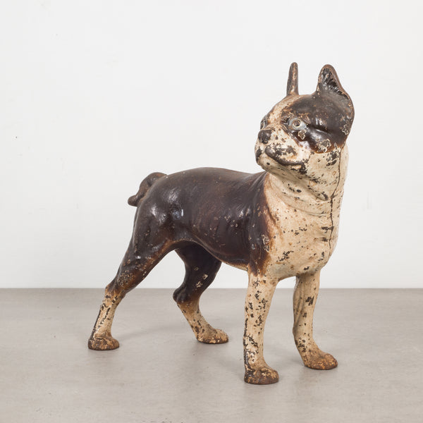 Antique Cast Iron Boston Terrier Doorstop by Hubley c.1910