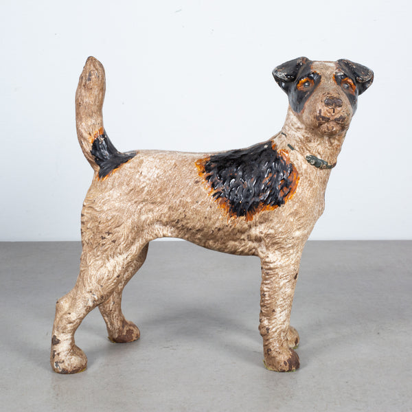 Antique Cast Iron Terrier Doorstop by Hubley c.1910