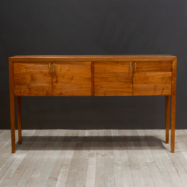 Handmade Solid Walnut and Bronze Hunt Table/Console c.2014
