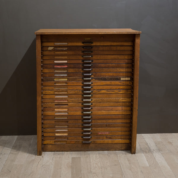Antique Hamilton Industrial Typesetter's 24 Drawer Cabinet c.1920-1930