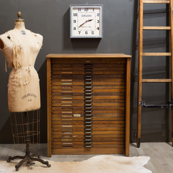 Antique Hamilton Industrial Typesetter's 24 Drawer Cabinet c.1920-1930