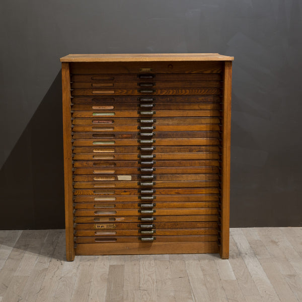 Antique Hamilton Industrial Typesetter's 24 Drawer Cabinet c.1920-1930
