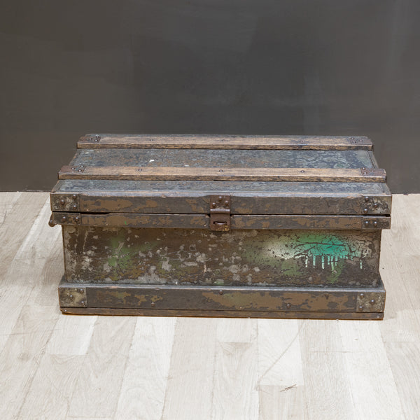 Early 20th c. Distressed Metal Chest c.1930