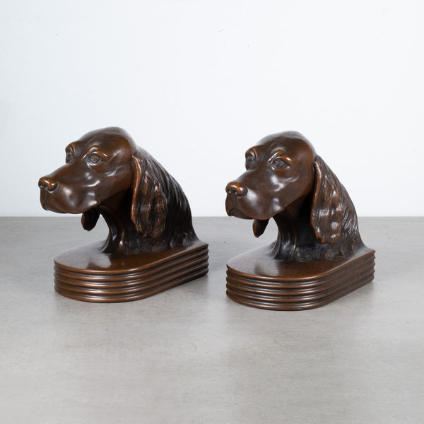 Art Deco Jennings Brothers Irish Setter Bronze Bookends c.1920
