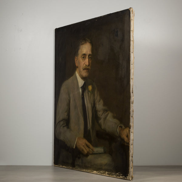 "Dr. Fowler" Oil on Canvas Portrait by S. Seymour Thomas c.1900