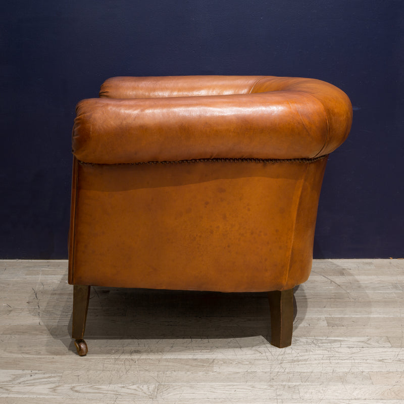 Pair of Sheep Hide French Round Club Chairs c.1940