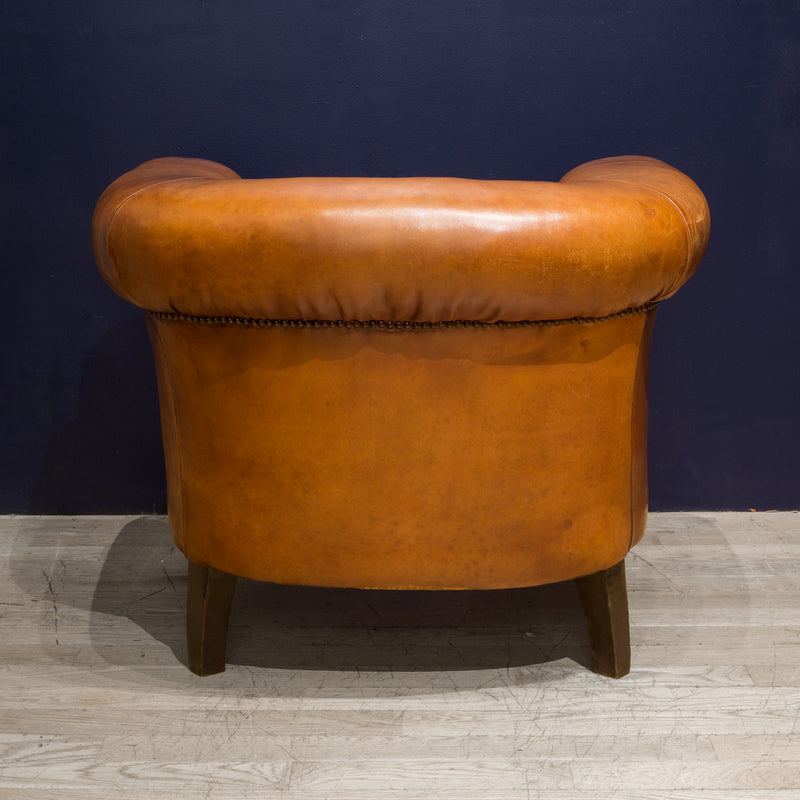 Pair of Sheep Hide French Round Club Chairs c.1940