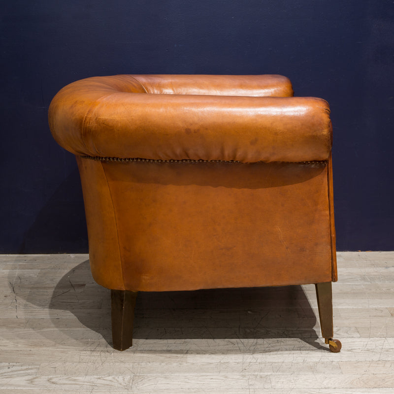 Pair of Sheep Hide French Round Club Chairs c.1940