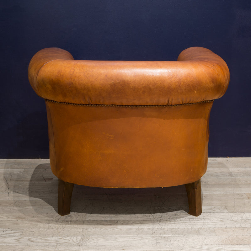 Pair of Sheep Hide French Round Club Chairs c.1940