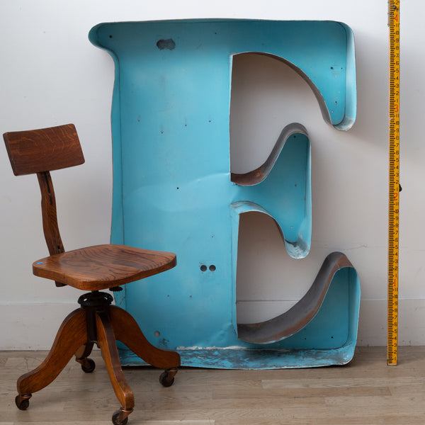 Large Metal Channel Letter "E" c.1950